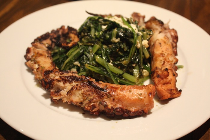 grilled-octopus-field-greens-the-thirsty-koala-astoria-queens
