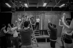 The cast of Floyd Collins in rehearsal