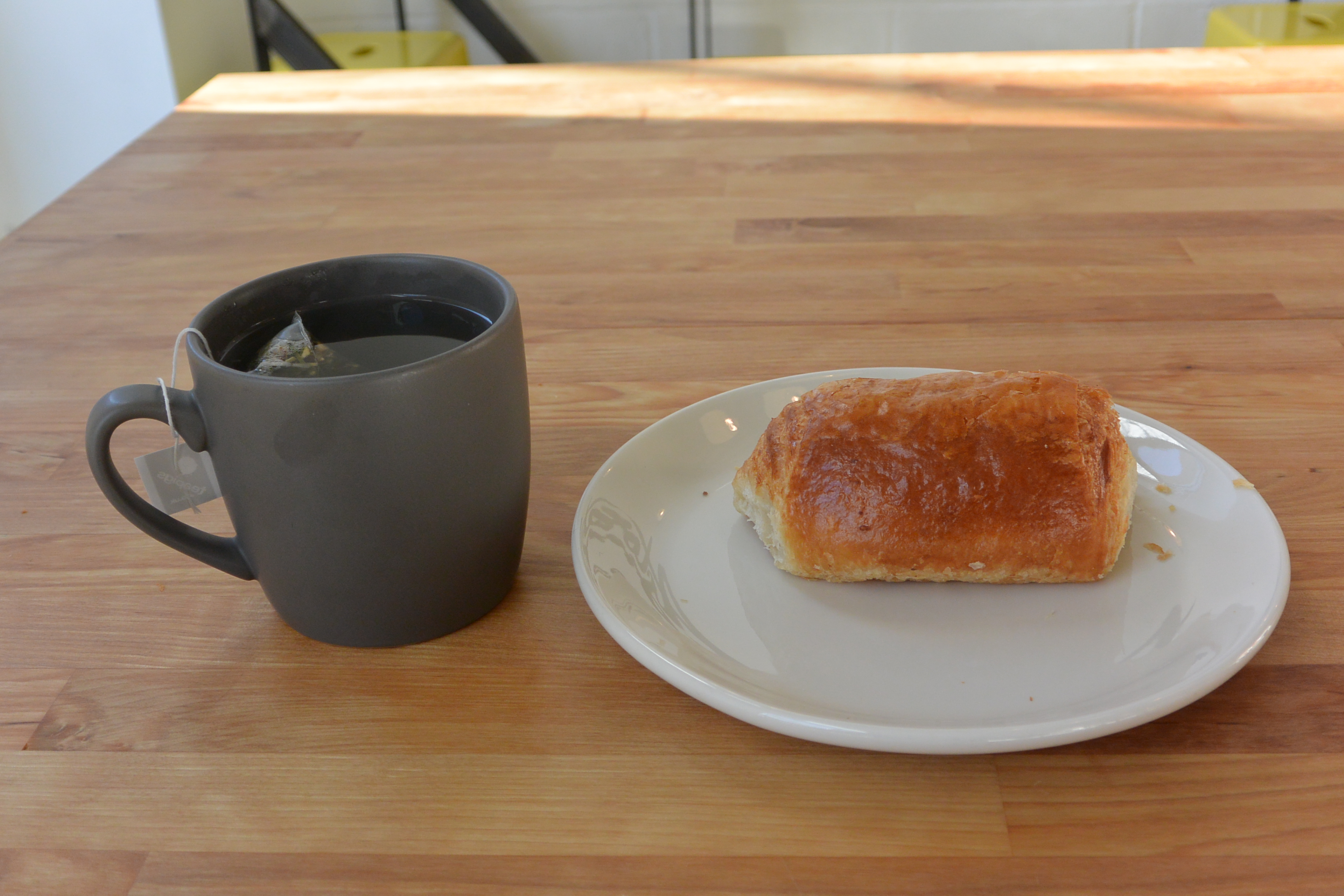 Is there a better way to start your day than with peppermint tea and a chocolate croissant?